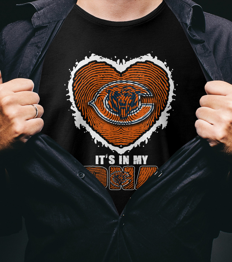 It's In My Dna Chicago Bears Heart Thumbprint T-Shirt