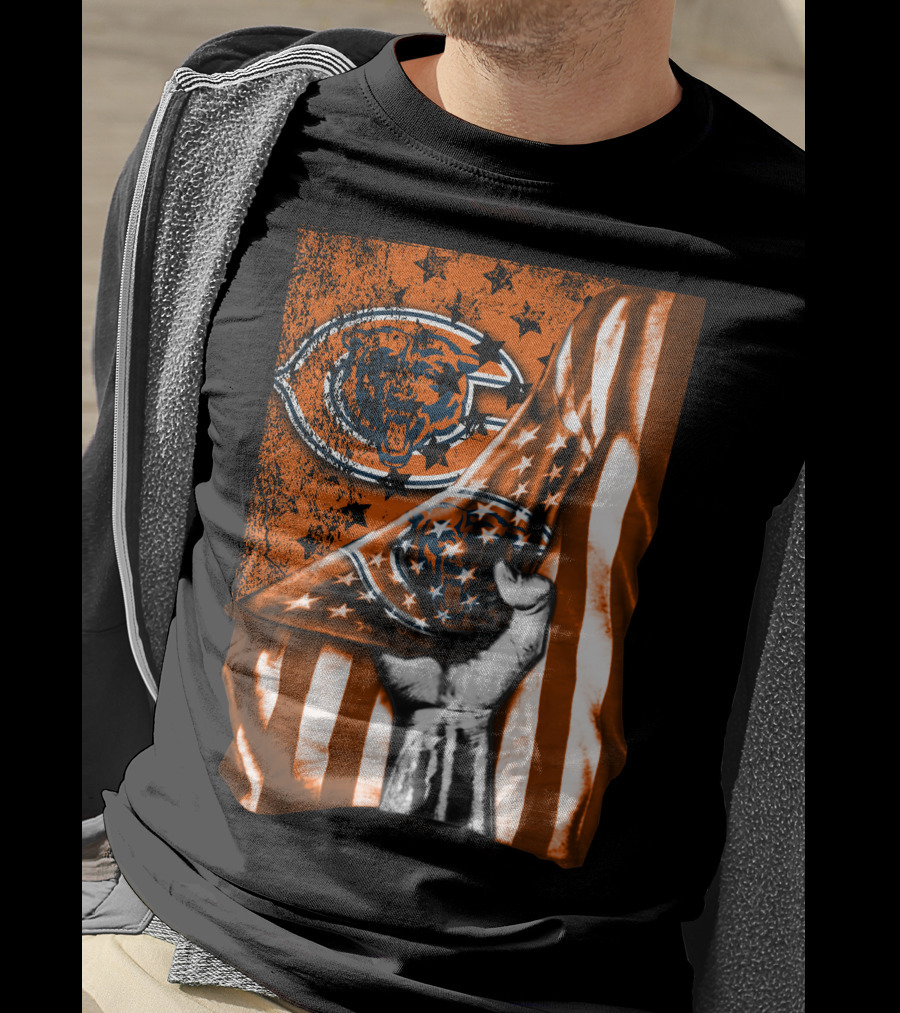Chicago Bears American Flag Bear T-Shirt
