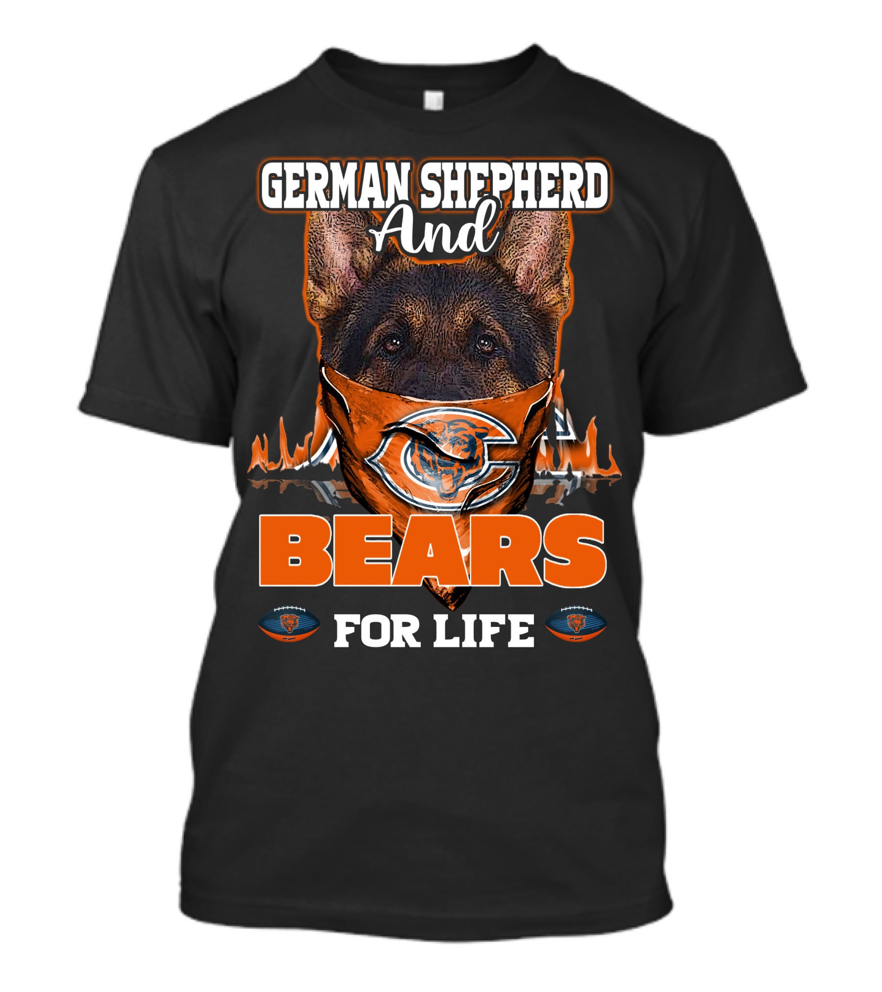 German Shepherd And Chicago Bears For Life T-Shirt