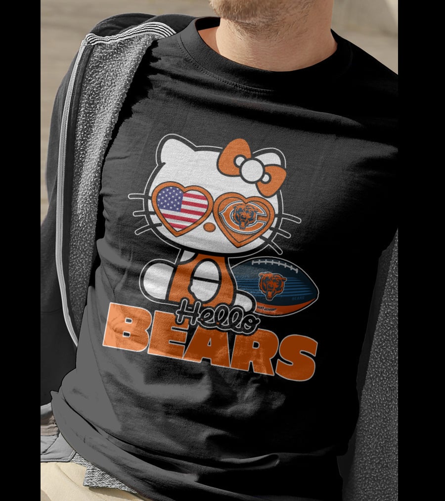 Hello Kitty Chicago Bears USA Football T-Shirt