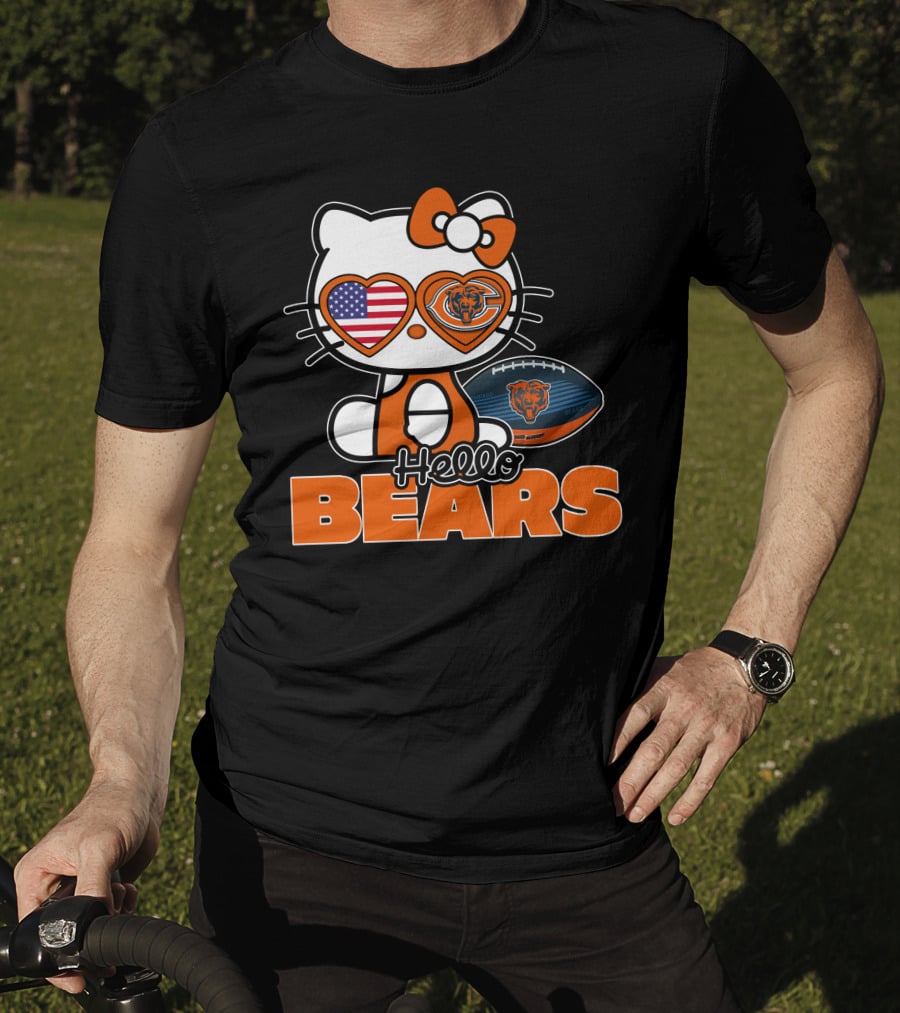Hello Kitty Chicago Bears USA Football T-Shirt