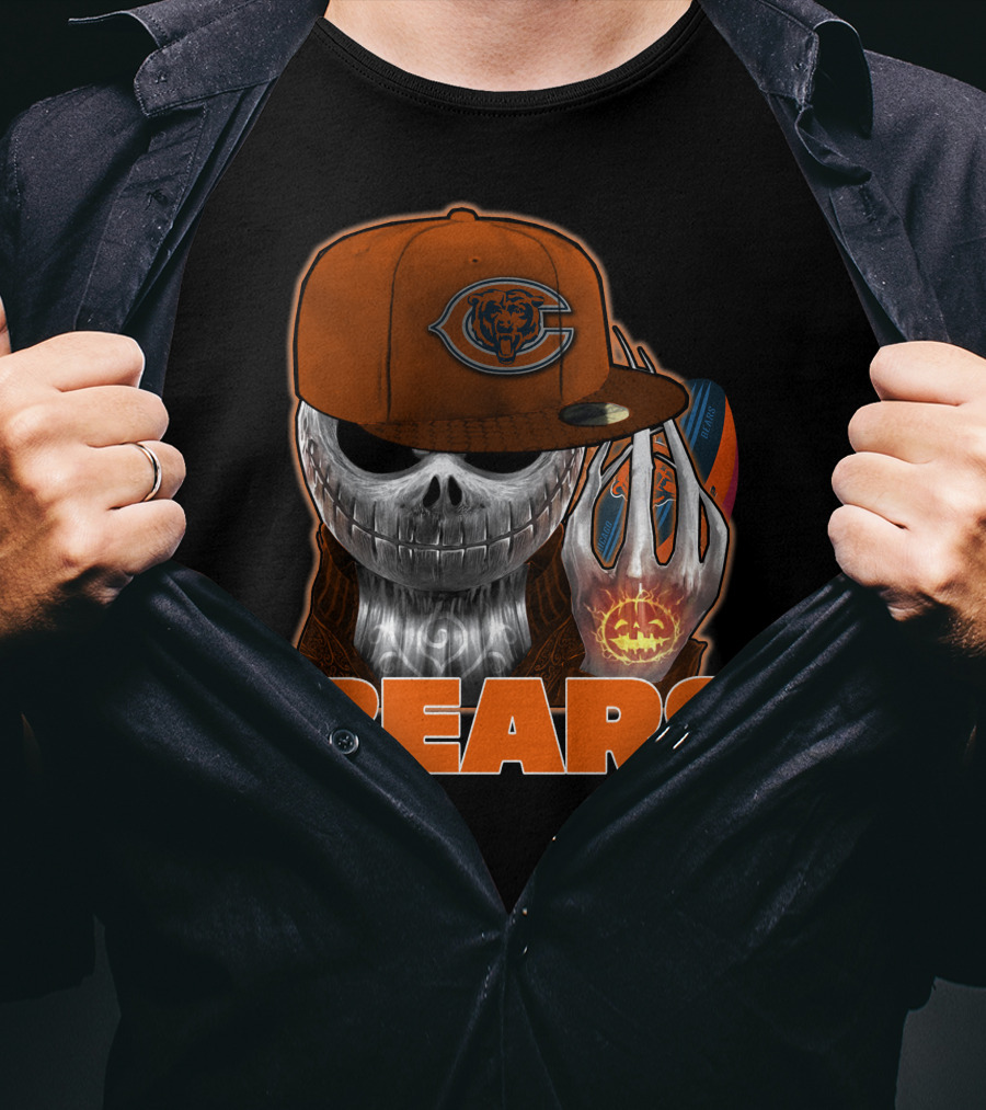 Jackskull Chicago Bears Halloween Fan Gear T-Shirt