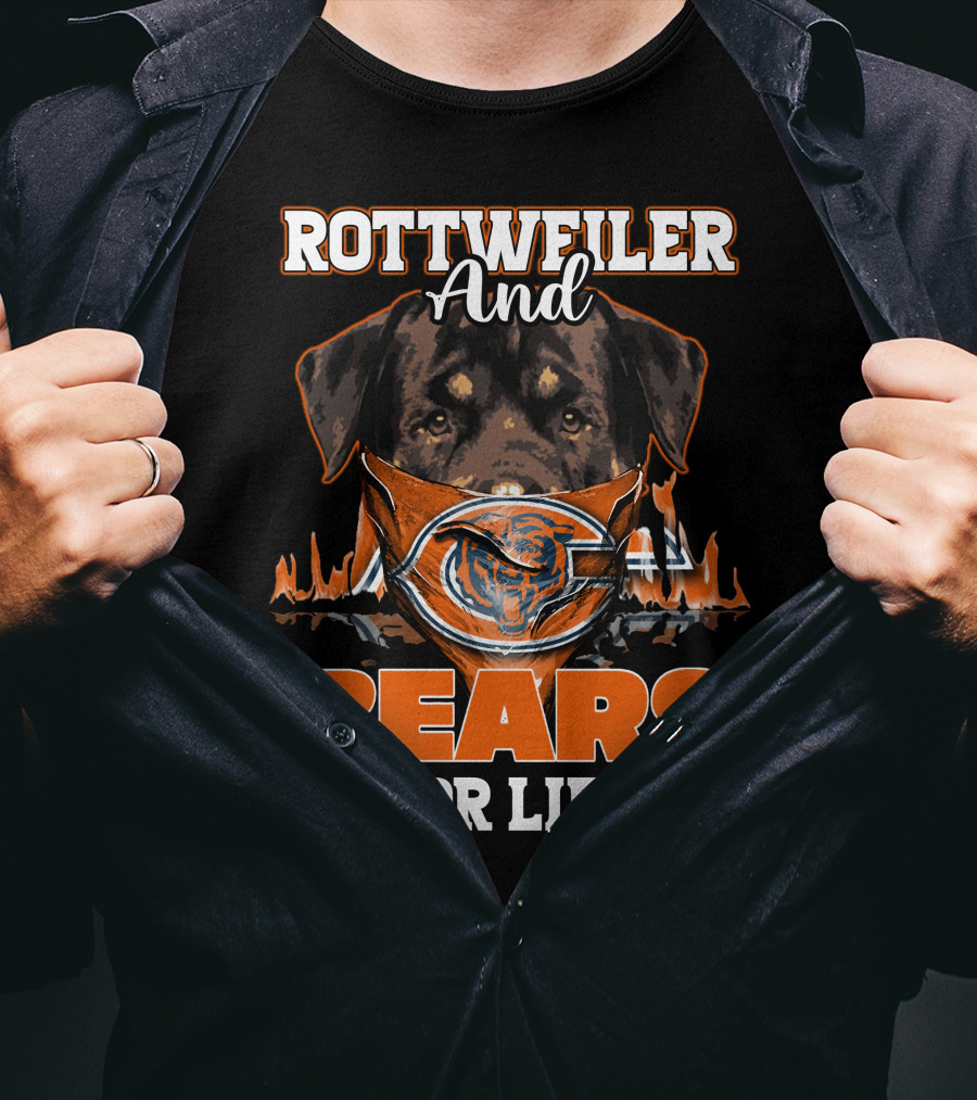 Rottweiler And Bears For Life Chicago Bears T-Shirt