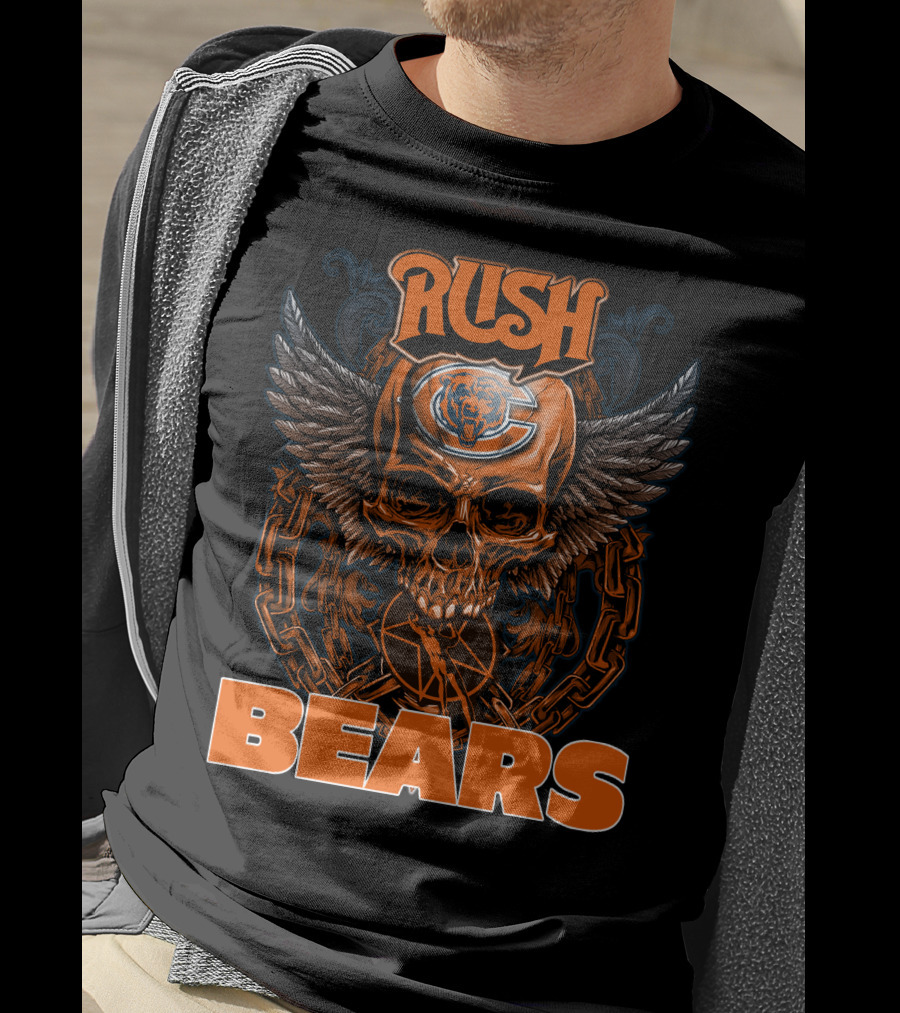 RUSH CHICAGO BEARS Skull Wings T-Shirt