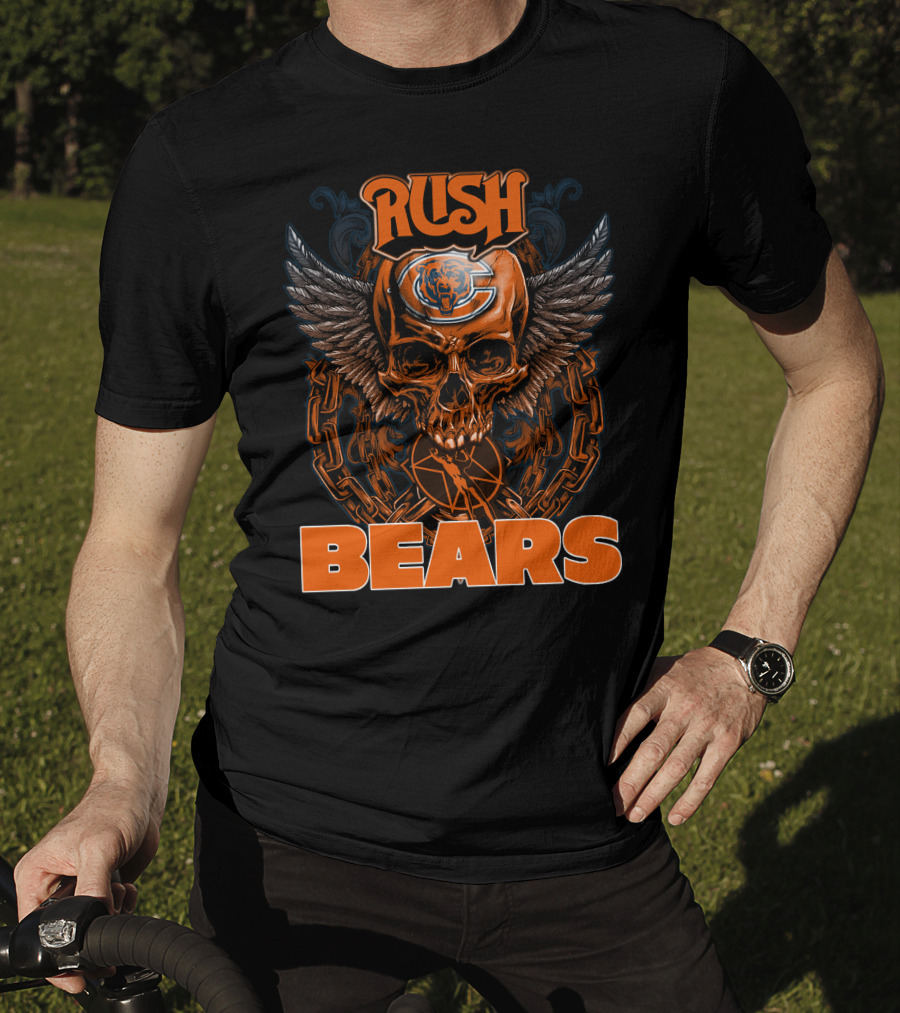 RUSH CHICAGO BEARS Skull Wings T-Shirt