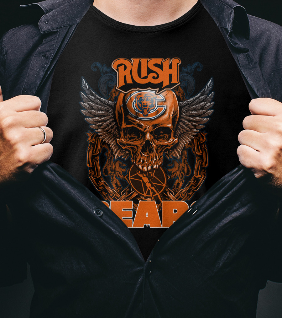 RUSH CHICAGO BEARS Skull Wings T-Shirt