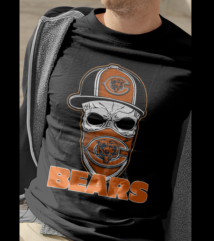 Chicago Bears Skull Hat Bears Fan T-Shirt