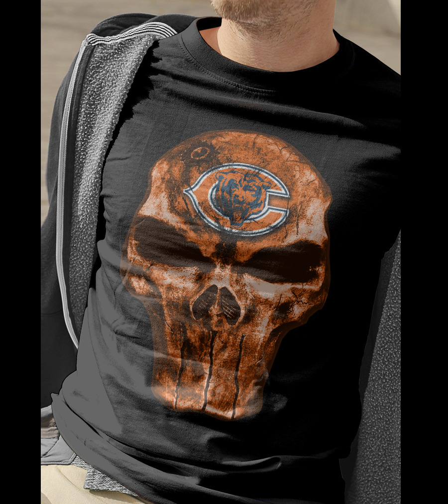 Skull Chicago Bears Logo NFL T-Shirt
