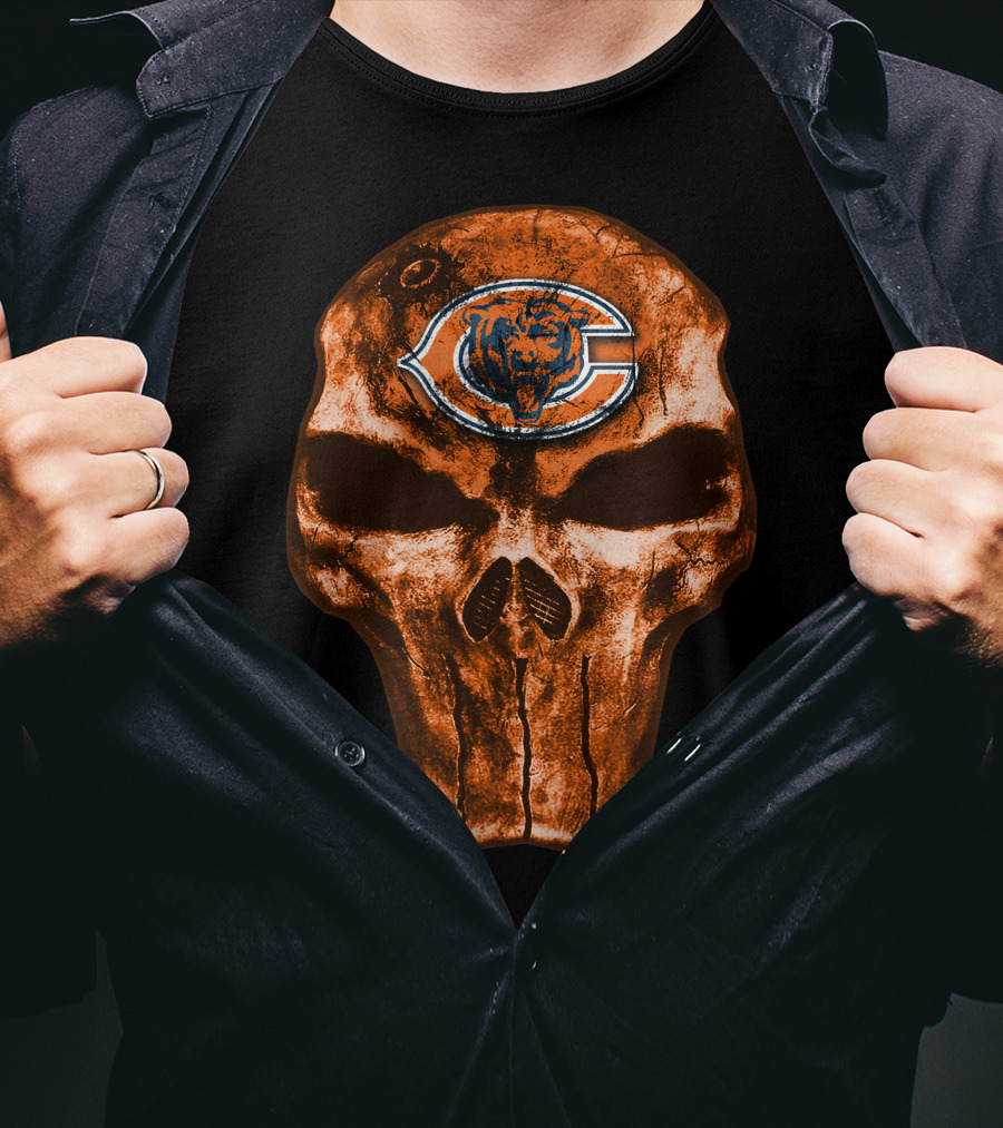 Skull Chicago Bears Logo NFL T-Shirt