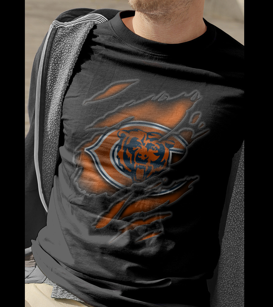 Chicago Bears Torn Claw Marks T-Shirt