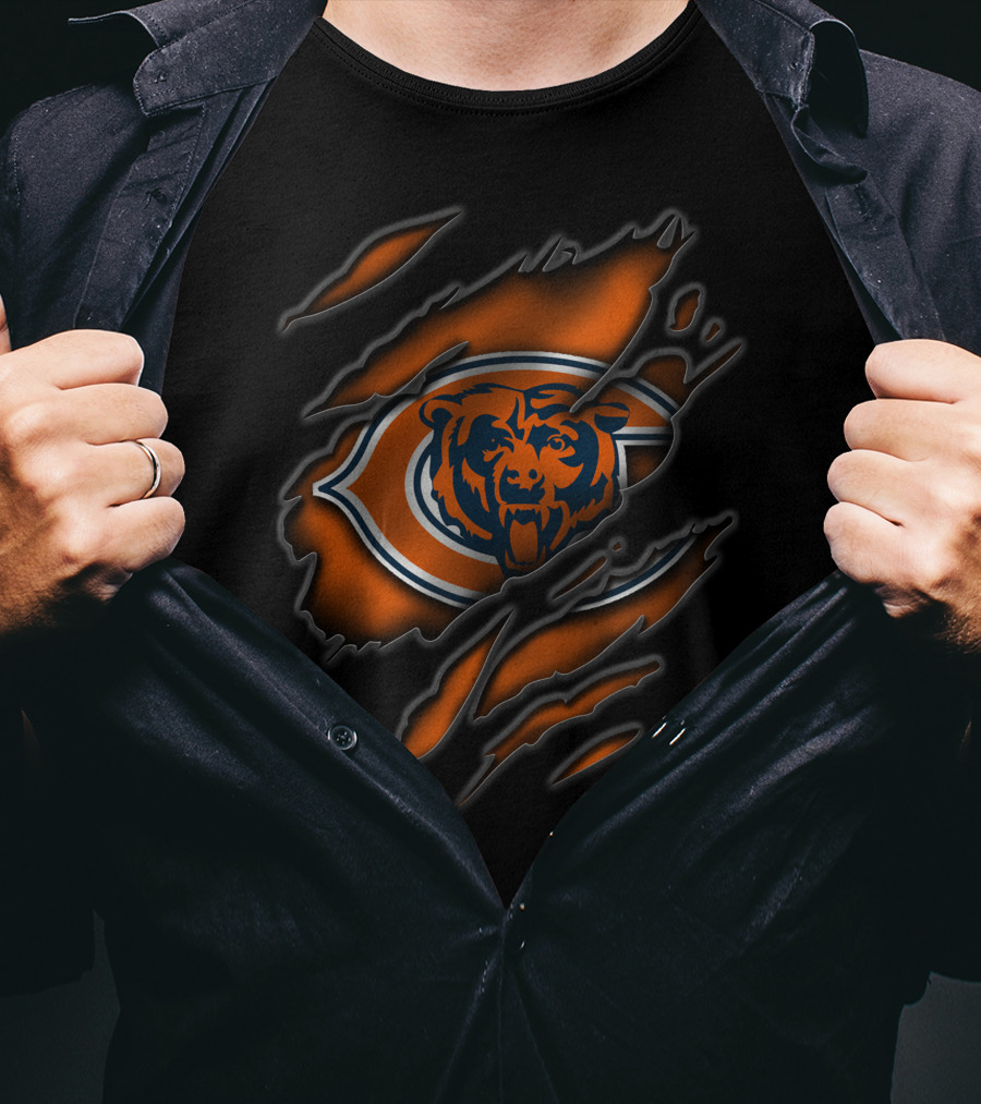 Chicago Bears Torn Claw Marks T-Shirt