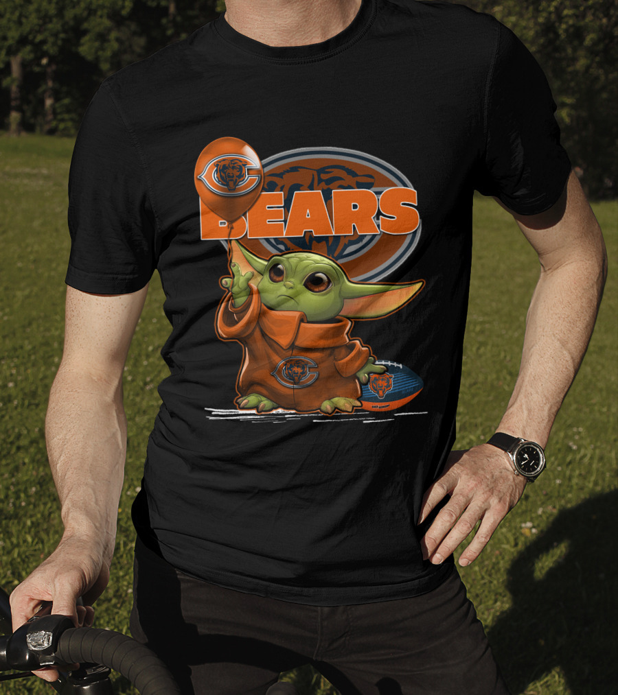 Yoda BEARS Chicago Football Balloon And Jersey T-Shirt