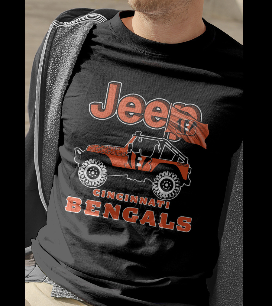 Jeep Cincinnati Bengals Flag Football Team SUV T-Shirt