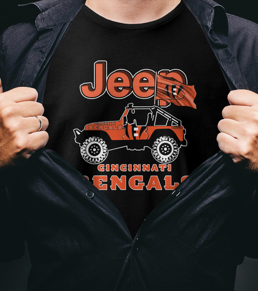 Jeep Cincinnati Bengals Flag Football Team SUV T-Shirt