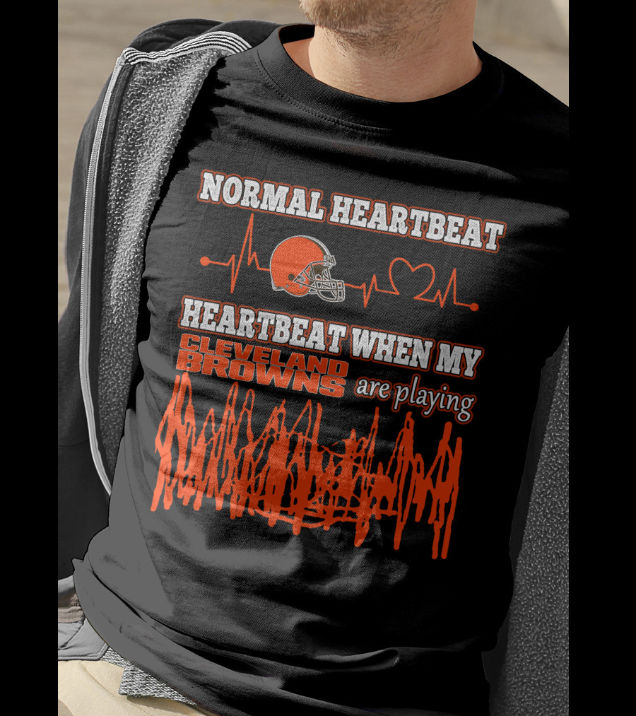 Normal Heartbeat Heartbeat When My Cleveland Browns Are Playing T-Shirt