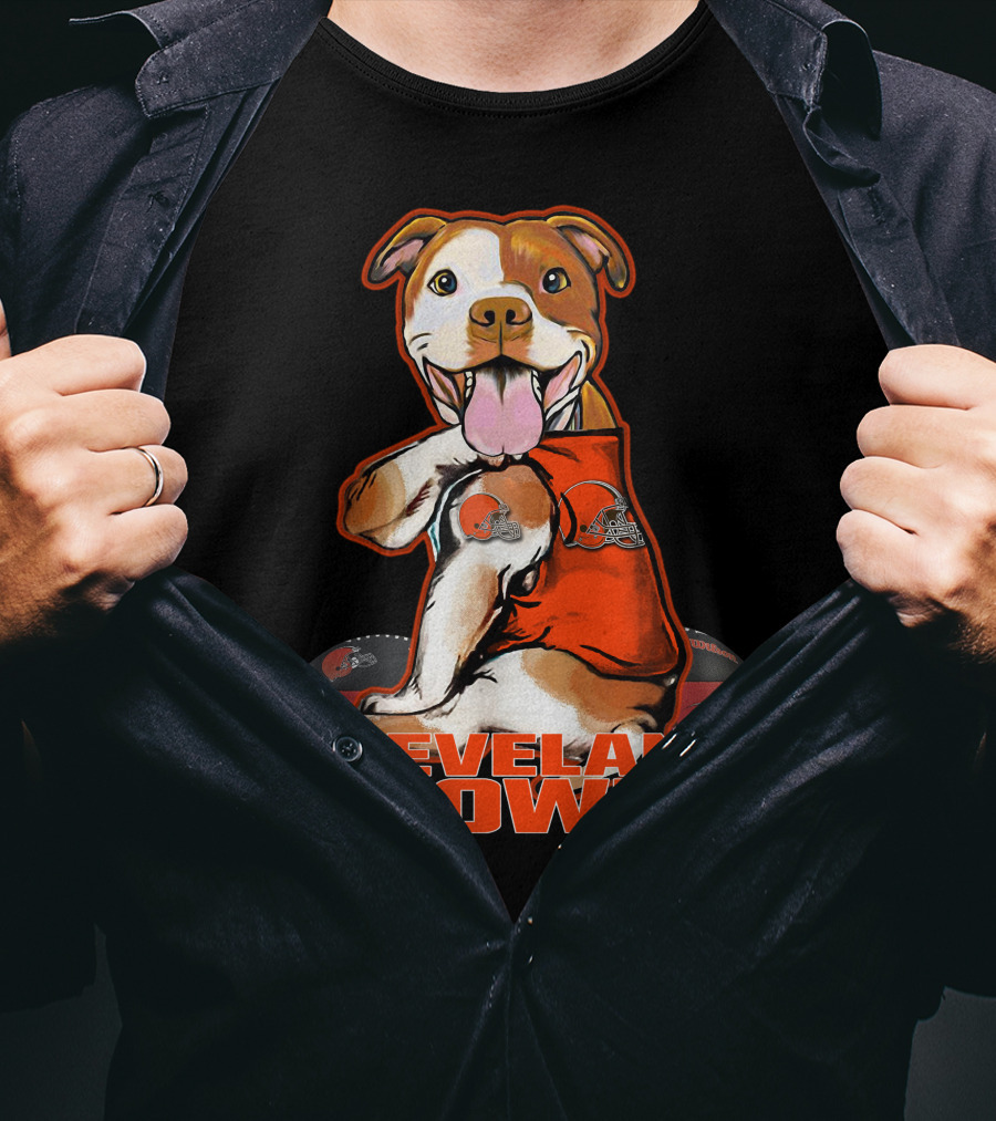 Cleveland Browns Pitbull Fan Football T-Shirt