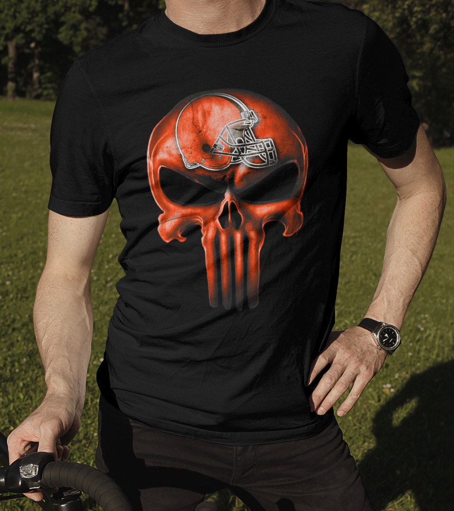 Skull Cleveland Browns Helmet T-Shirt
