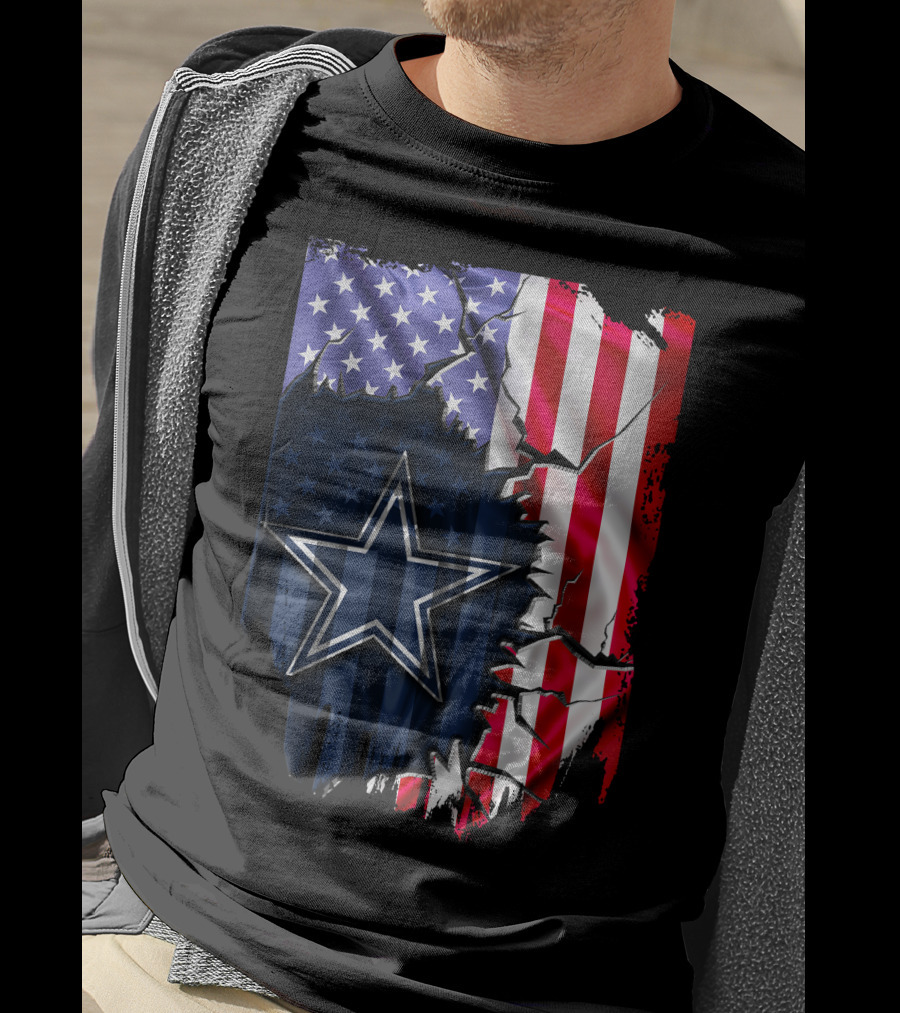 Flag V2 Dallas Cowboys American Flag Star T-Shirt