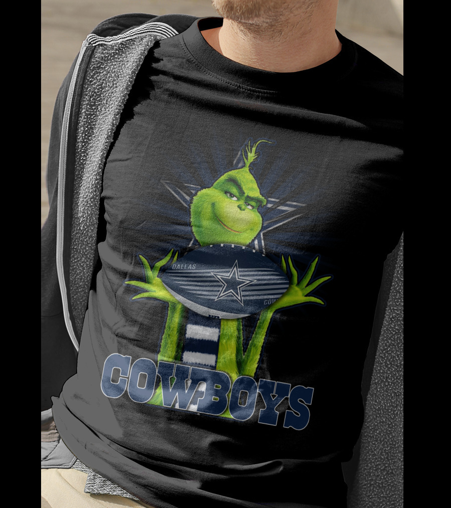 Grinch Holding Dallas Cowboys Football Nfl Fan T-Shirt