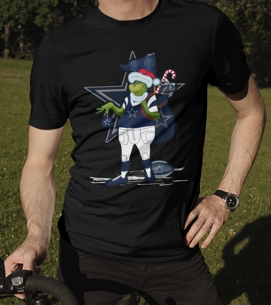 Grinchxmas V1 Dallas Cowboys Star Holiday Football Cheer T-Shirt
