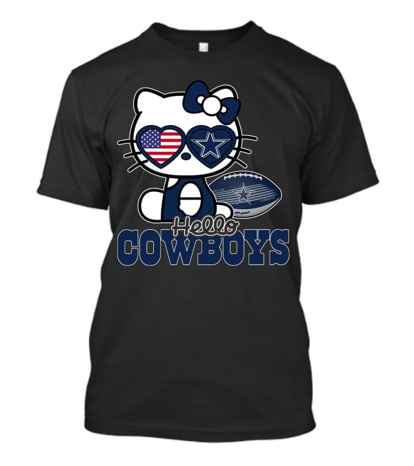 Hello Kitty Dallas Cowboys Usa Flag Football T-Shirt