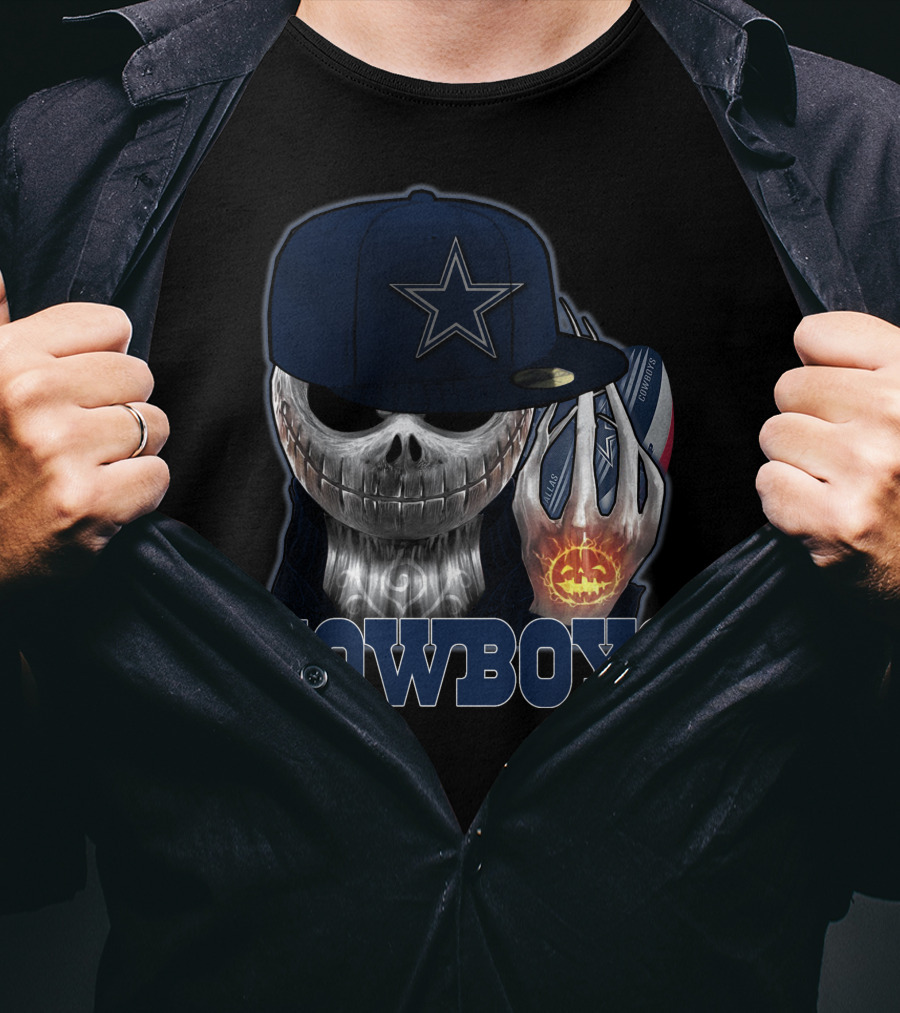 Jackskull Cowboys Halloween Football T-Shirt