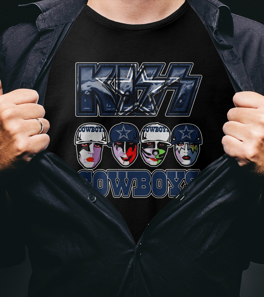 Kiss Cowboys Dallas Football Faces T-Shirt