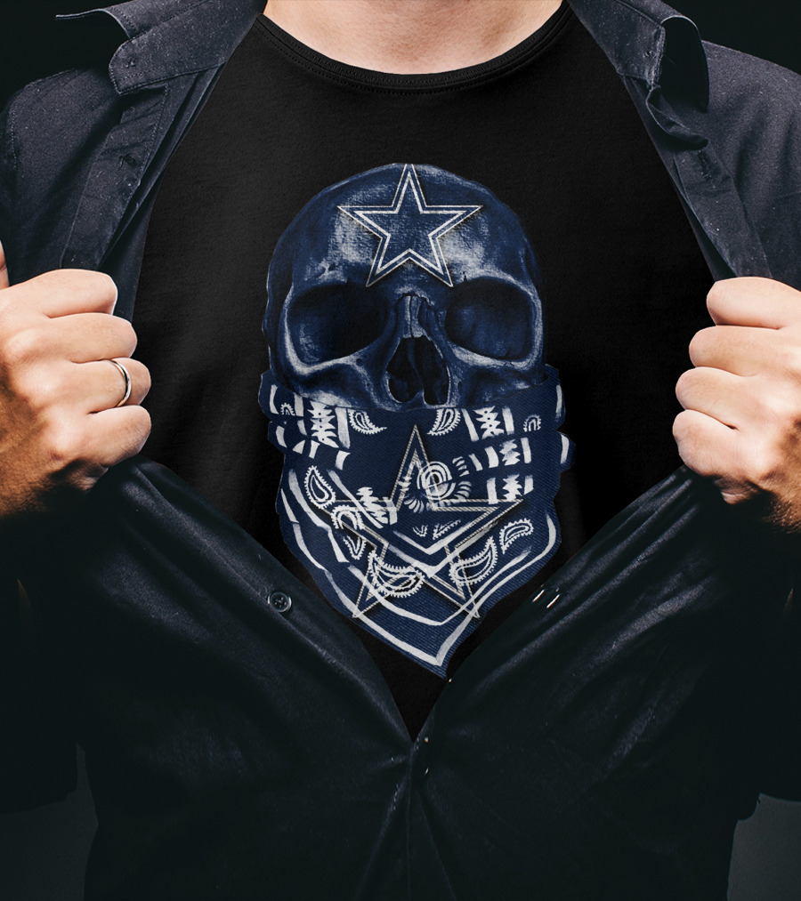 Skull Dallas Cowboys Star Bandana T-Shirt
