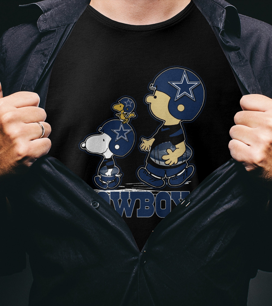 Snpfootball Dallas Cowboys Peanuts Characters Football Helmets T-Shirt