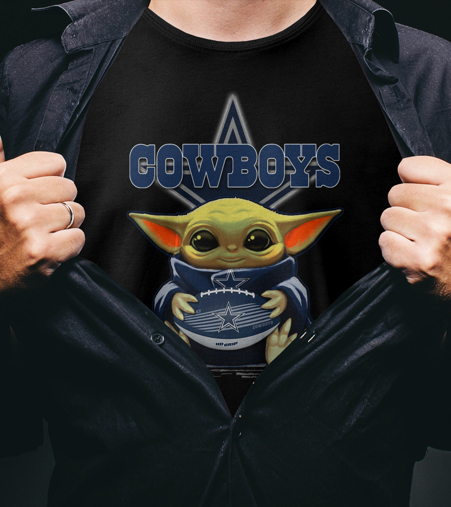 Cowboys Yoda Holding Dallas Cowboys Football T-Shirt