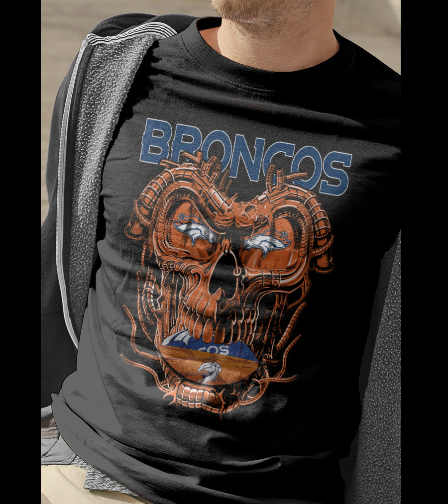 BRONCOS Dragonskull Football Helmet T-Shirt