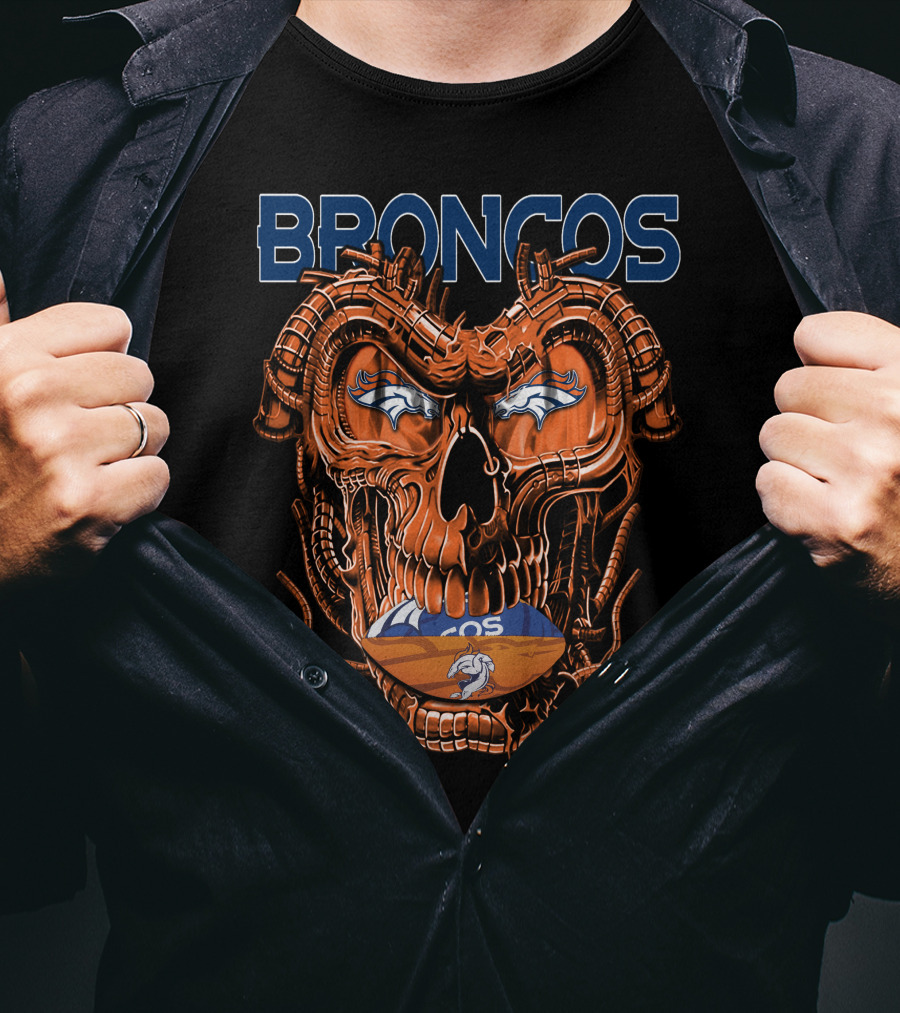 BRONCOS Dragonskull Football Helmet T-Shirt