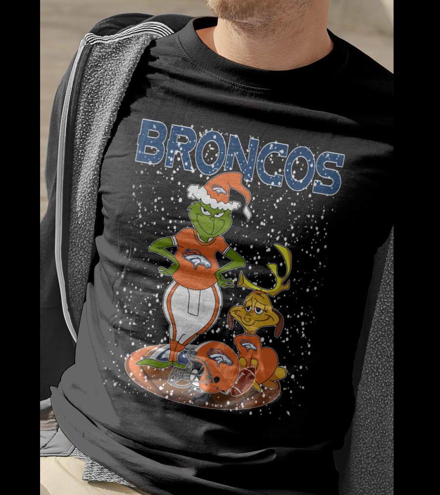 Grinchxmas DENVER BRONCOS Holiday Spirit MaxNFL T-Shirt