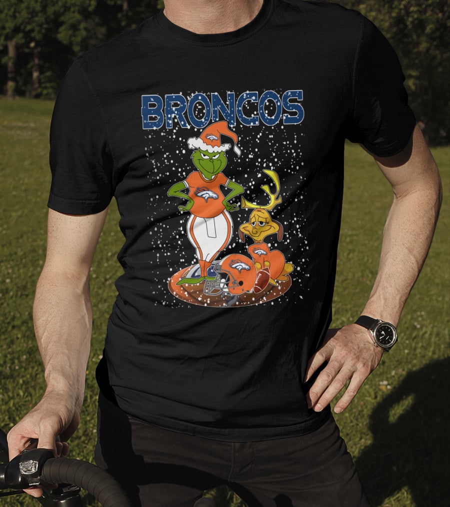 Grinchxmas DENVER BRONCOS Holiday Spirit MaxNFL T-Shirt