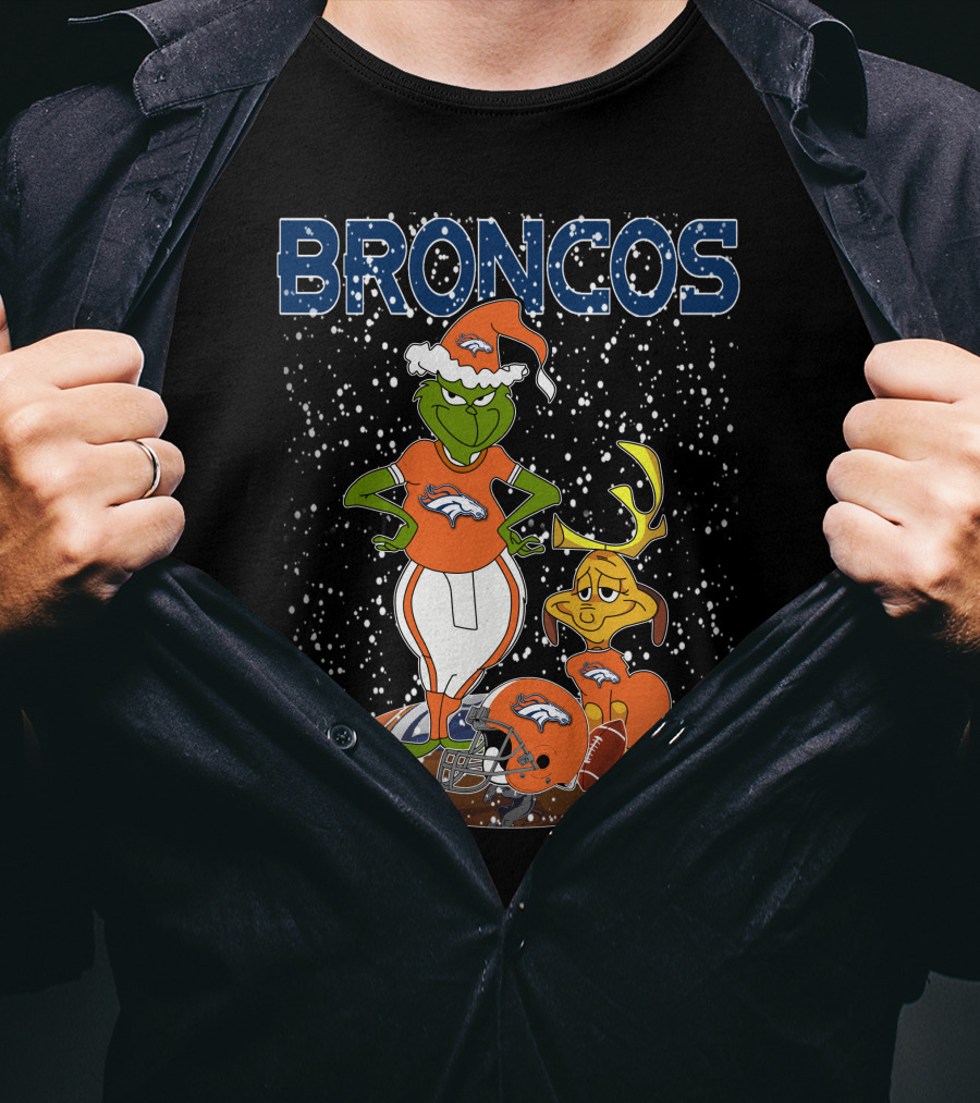 Grinchxmas DENVER BRONCOS Holiday Spirit MaxNFL T-Shirt