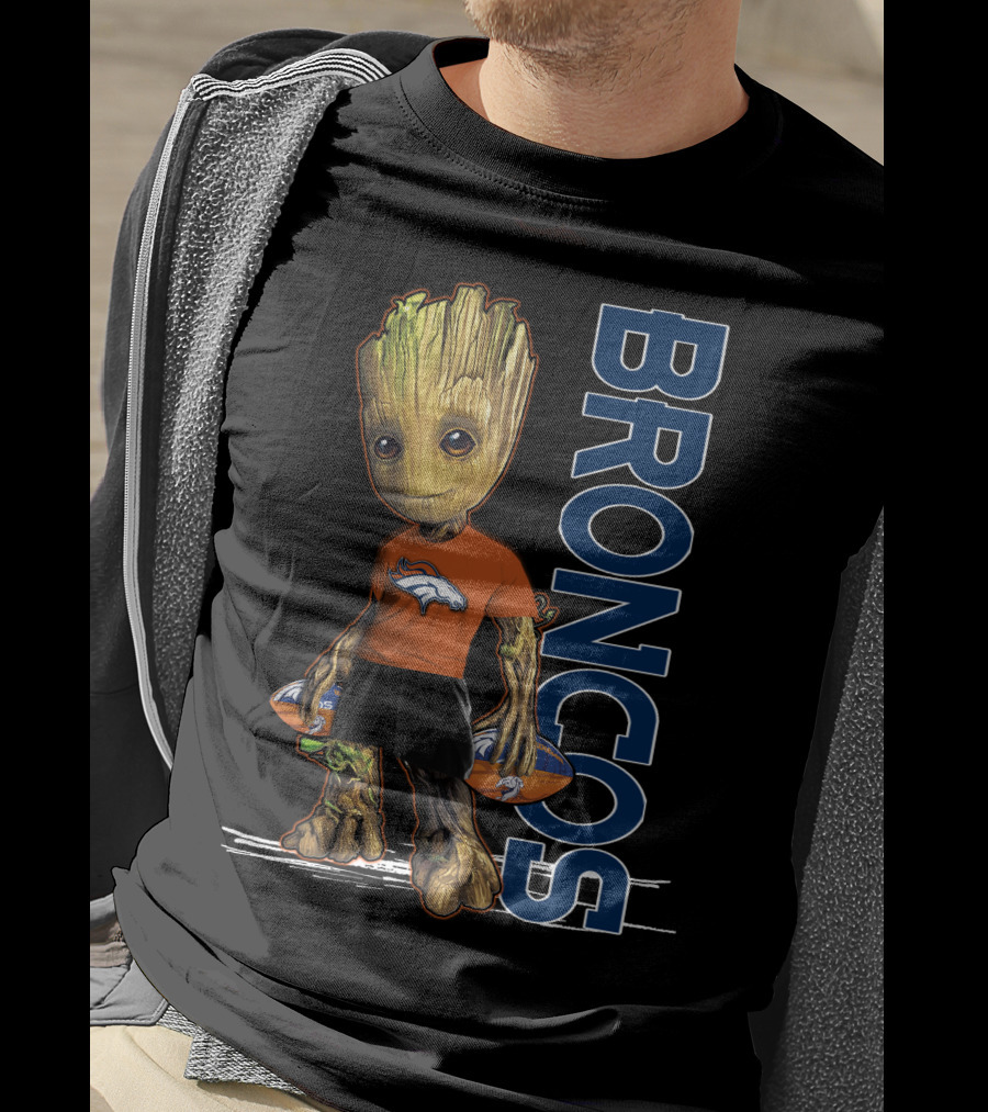 Groot Denver Broncos Football Fan Gear T-Shirt