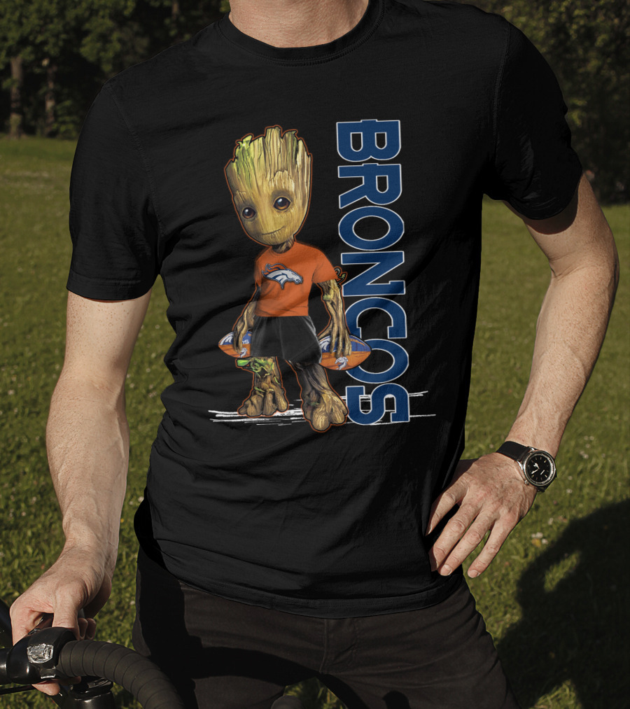 Groot Denver Broncos Football Fan Gear T-Shirt