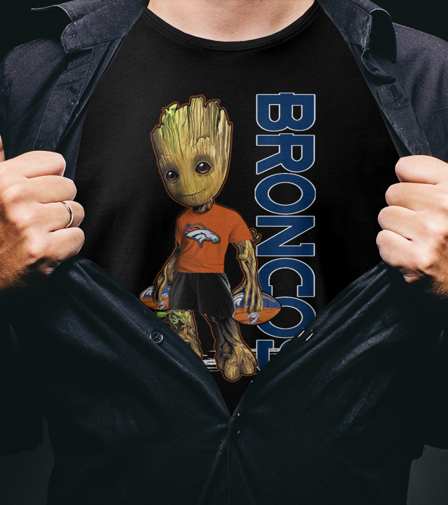 Groot Denver Broncos Football Fan Gear T-Shirt