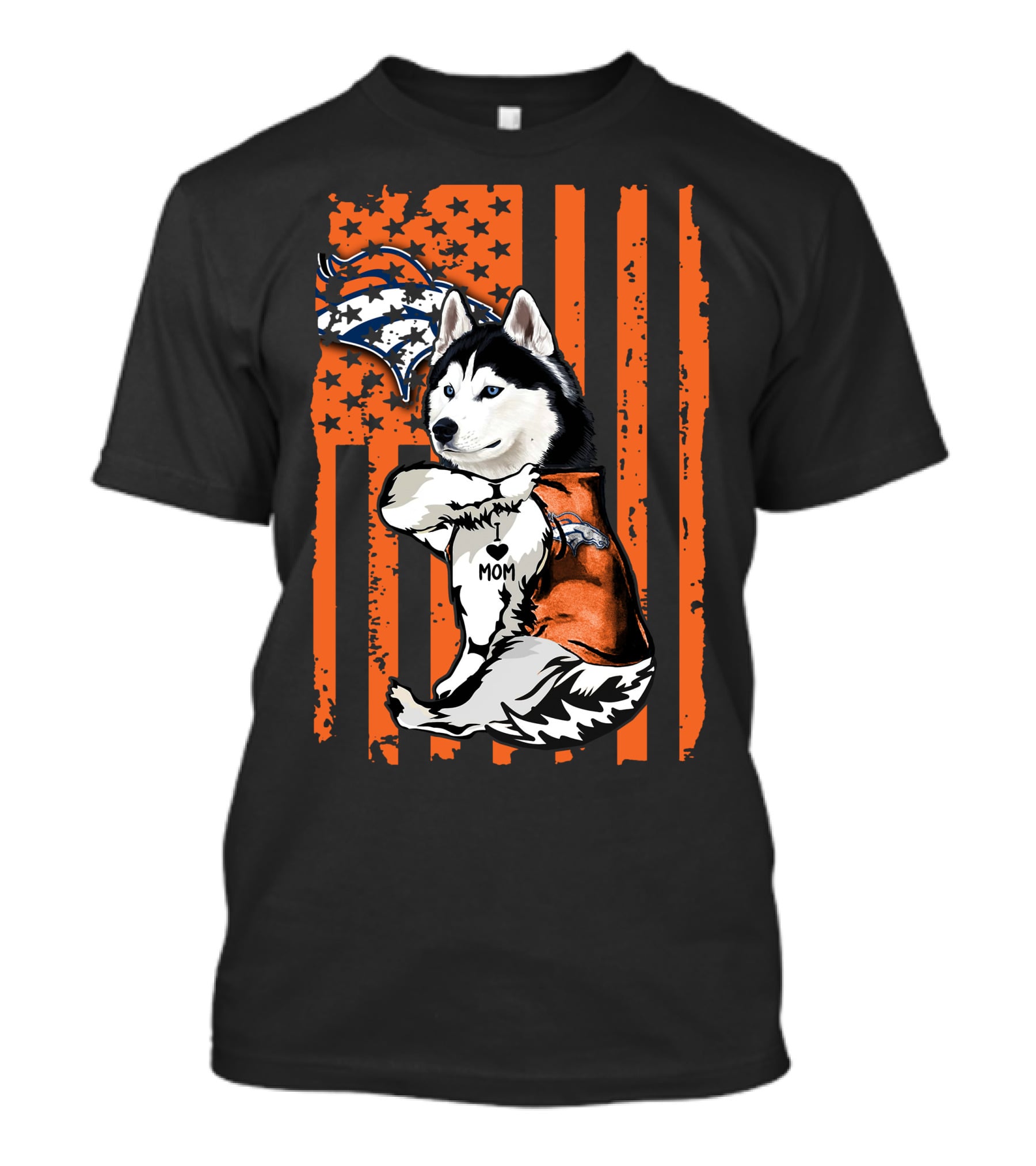 Denver Broncos Siberian Husky Mom Fan T-Shirt
