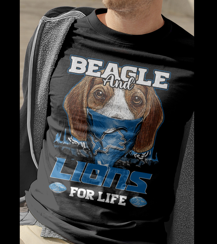 Beagle And Lions For Life Detroit T-Shirt