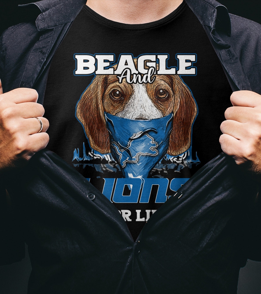 Beagle And Lions For Life Detroit T-Shirt