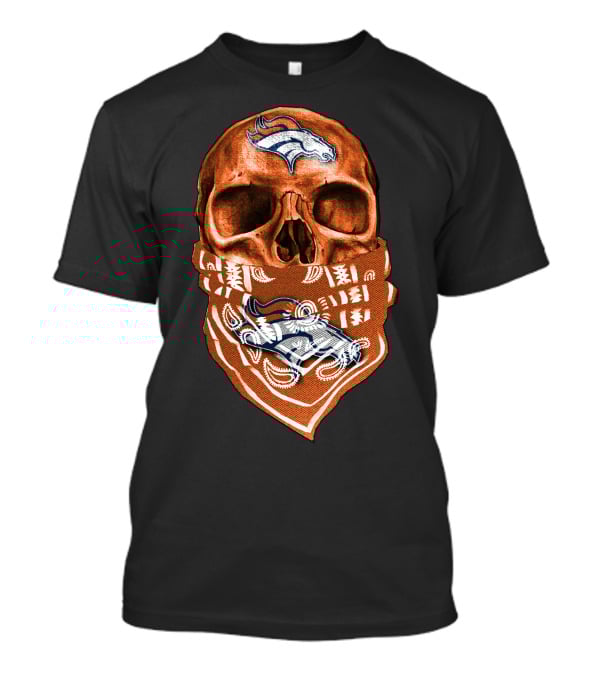 Skull Denver Broncos Bandana T-Shirt
