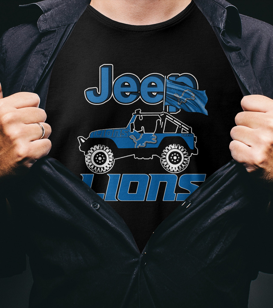 Jeep Detroit Lions Football Team Collaboration T-Shirt