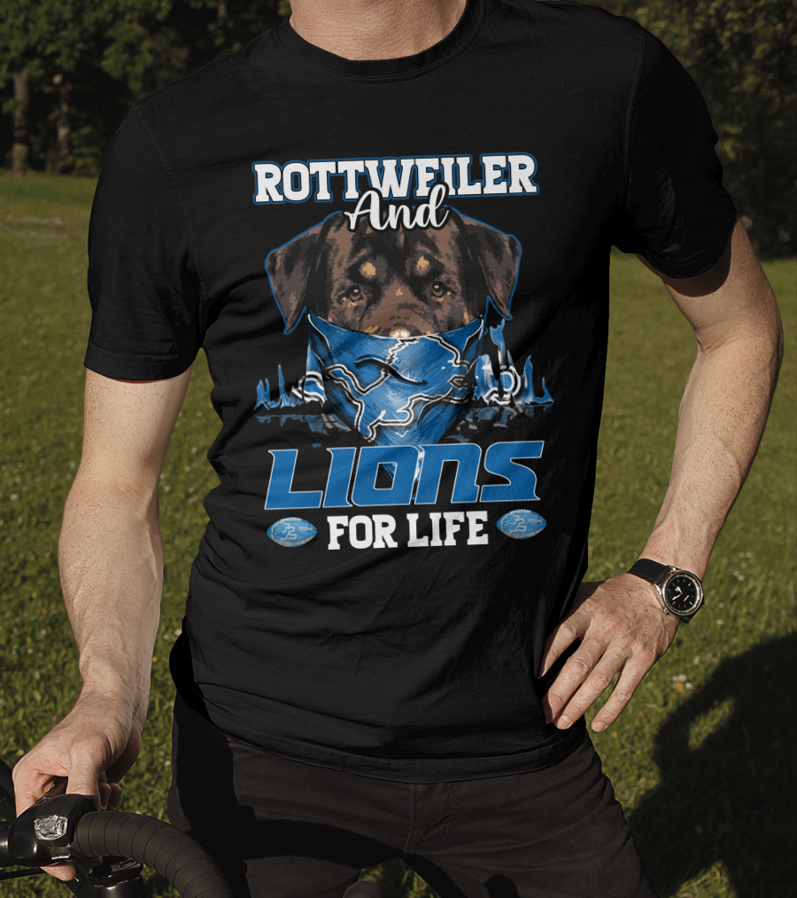 Rottweiler And Lions For Life Detroit T-Shirt