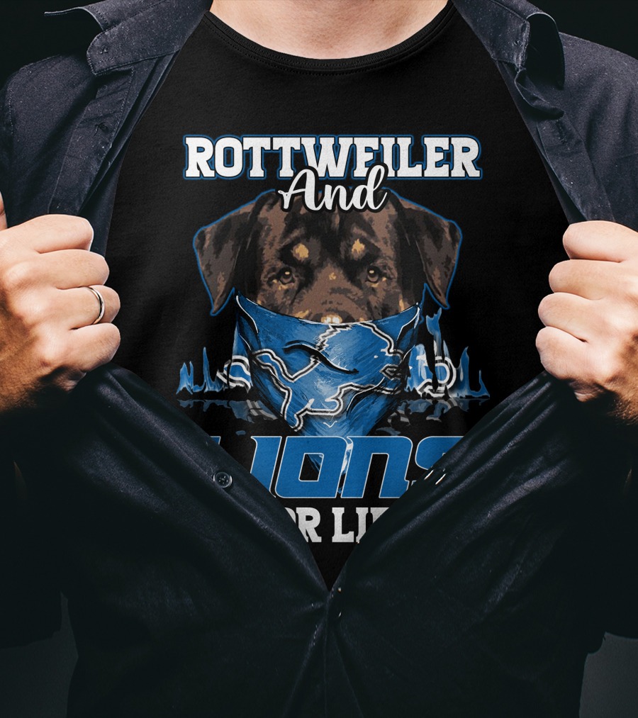 Rottweiler And Lions For Life Detroit T-Shirt