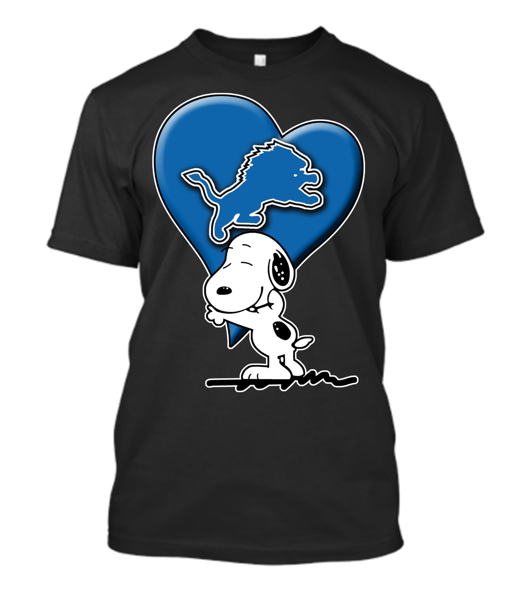 Snoopy Hugging Heart Detroit Lions T-Shirt