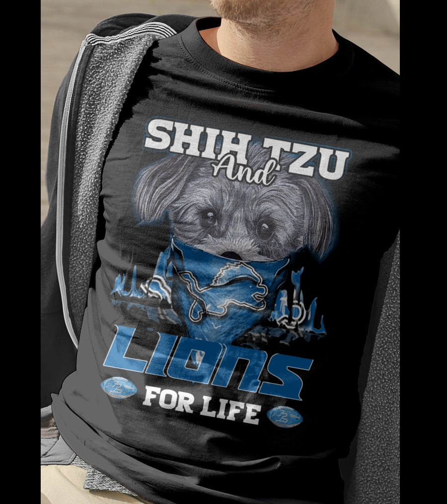 Shih Tzu And Lions For Life Detroit T-Shirt