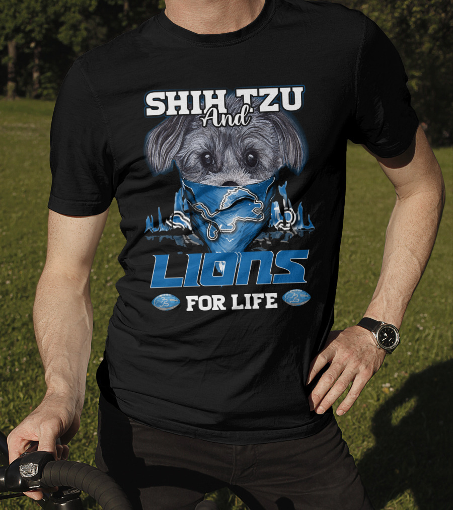 Shih Tzu And Lions For Life Detroit T-Shirt