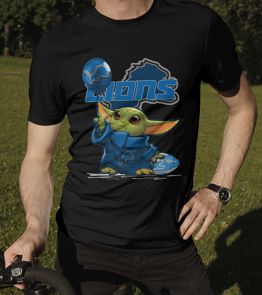 Yoda Detroit Lions Football Balloon T-Shirt