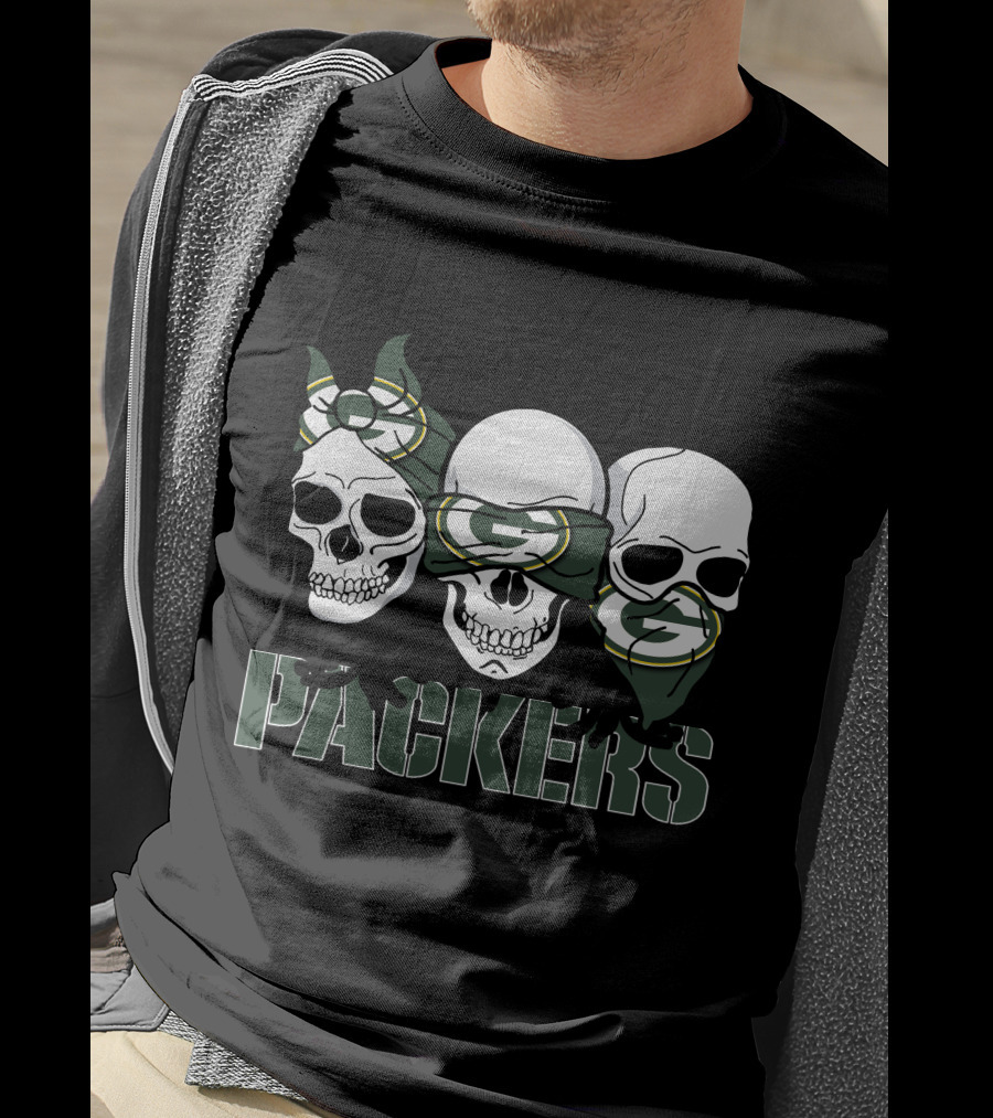 3 Skull Packers Green Bay T-Shirt